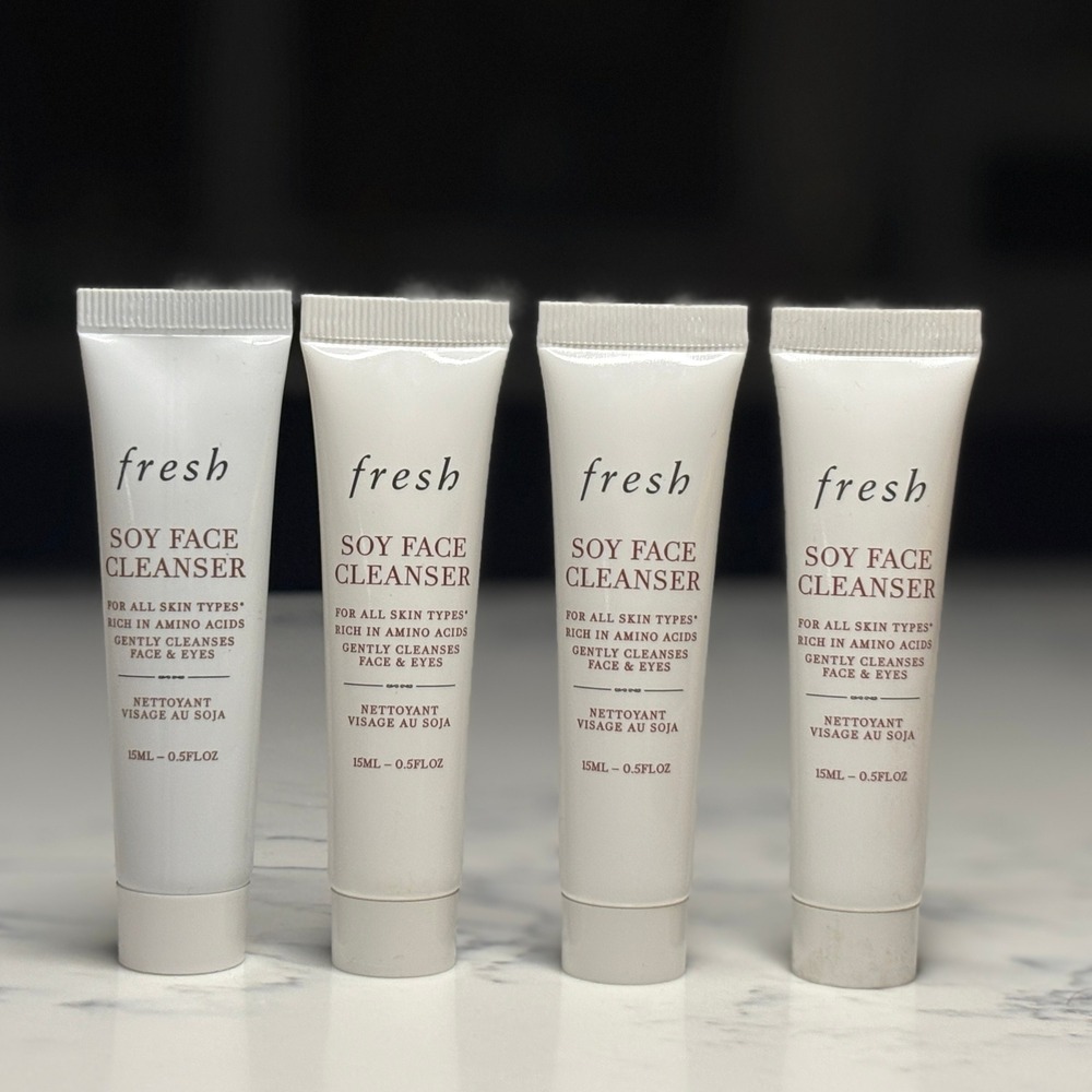 Lot of 4 Fresh Soy Face Cleanser Sample Size 15ml Mini Face Wash